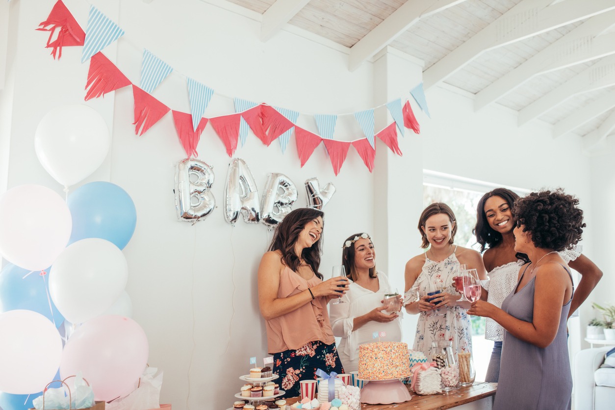 Group of multiracial women at a baby shower