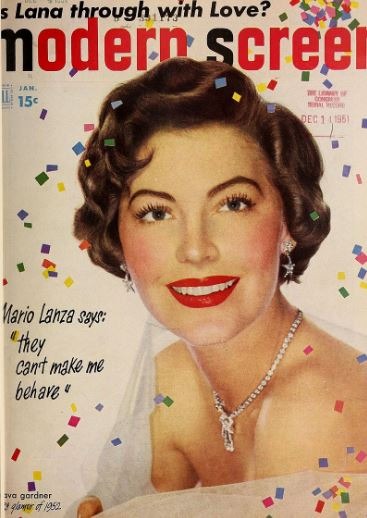 Gardner on the cover of Modern Screen magazine