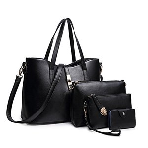 SIFINI Leather Handbag + Shoulder Bag + Purse + Card Holder