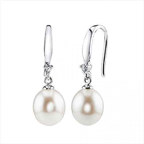 The Pearl Source’s White Freshwater Cultured Pearl & Crystal Ally Earrings