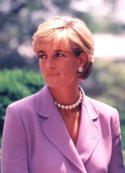 Princess Diana in a pretty lavender suit