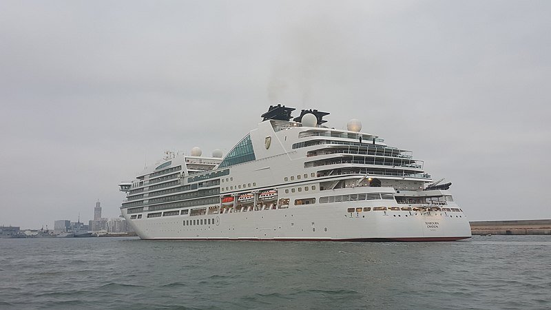 Seabourn Ovation luxury cruise line at the port of Casablanca, Morocco