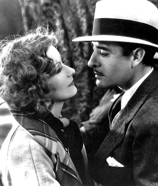Greta Garbo and John Gilbert in a publicity photo for a film