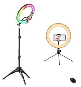 Ring Light with Stand, Fauna 10 Colors RGB LED Ring Light