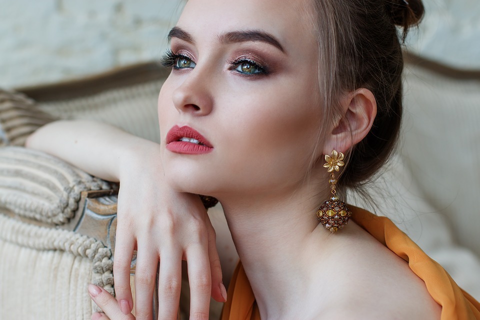woman with beautiful earring