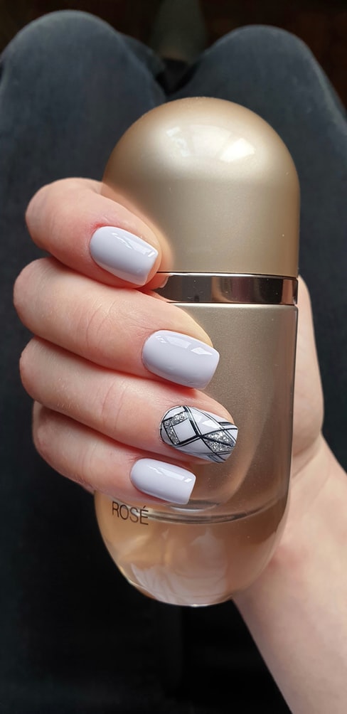 square-shaped manicured nails