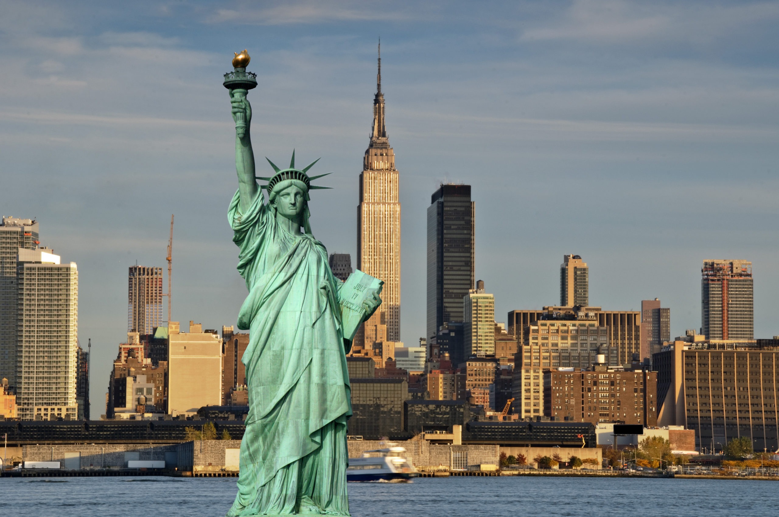 The Statue of Liberty and Empire State Building