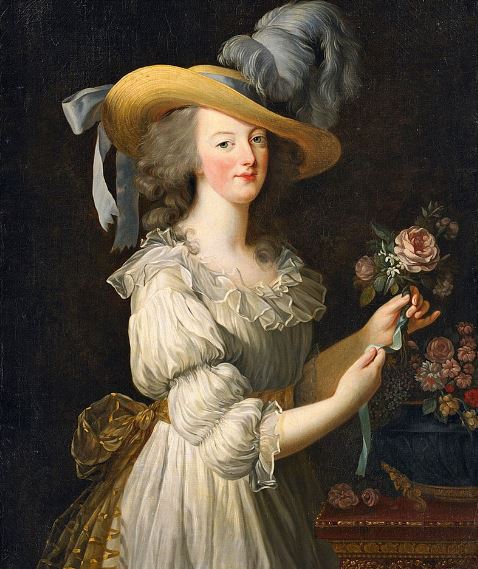 a portrait of Marie Antoinette wearing a dress that came to be known as chemise à la reine